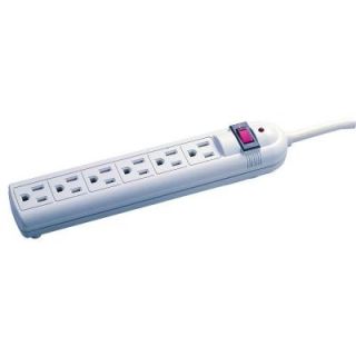 Tasco 4ft. 14/3 SJT 750 Joules 6 Outlet Surge Strip   White 11 00225