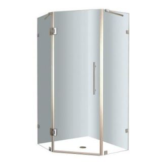 Aston Neoscape 36 in. x 72 in. Frameless Neo Angle Shower Enclosure in Stainless Steel with Self Closing Hinges SEN986 SS 36 10   Mobile