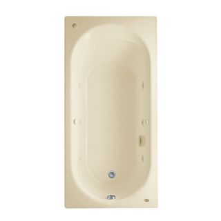 American Standard Stratford 66 in L x 32 in W x 20 in H Linen Oval In Rectangle Whirlpool Tub
