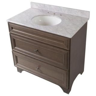 Home Decorators Collection Albright 37 in. Vanity in Winter with Stone Effects Vanity Top in Carrera 19FVSDB36 SEB3722 CE