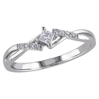 CT. T.W. Princess Cut and Round Diamond Ring in 10K White Gold (GH