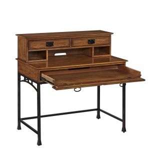 Modern Craftsman Computer Desk with Hutch and Keyboard Tray by Home