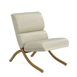 Retro Glitz Rialto Goldtone/ Cream Bonded Leather Chair