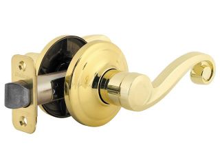 Kwikset Polished Brass Right Hand Surface Mounted Lido Half Dummy Trim Lever 97
