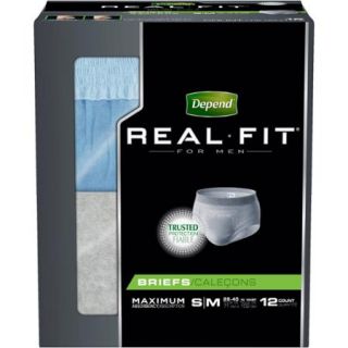 Depend Real Fit Incontinence Briefs for Men, Maximum Absorbency, S/M (Choose Your Count)