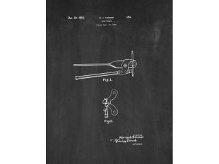 Can Opener Patent Art Chalkboard