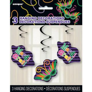 26" Hanging Mardi Gras Party Decorations, 3 Count