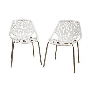 Baxton Studio Birch Sapling White Plastic Accent / Dining Chair (Set
