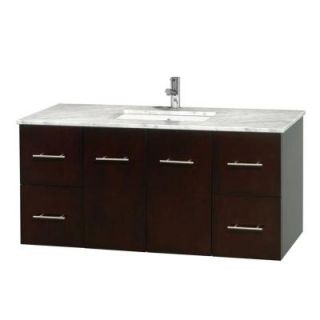 Wyndham Collection Centra 48 in. Vanity in Espresso with Marble Vanity Top in Carrara White and Undermount Sink WCVW00948SESCMUNSMXX
