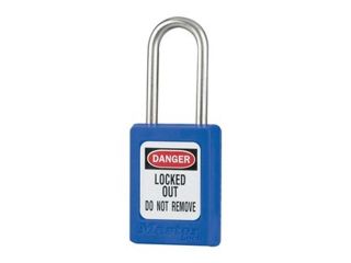 Lockout Padlock, Keyed Different, Blue, 3/16In. Dia.