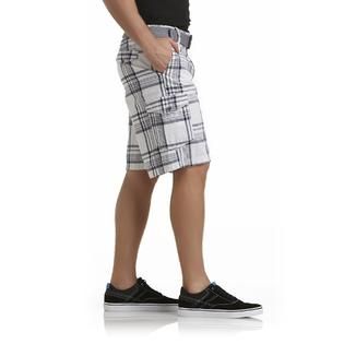 Route 66   Mens Belted Cargo Shorts   Plaid
