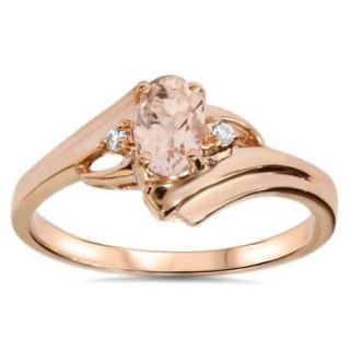1/2ct Morganite & Diamond Ring 14K Rose Gold