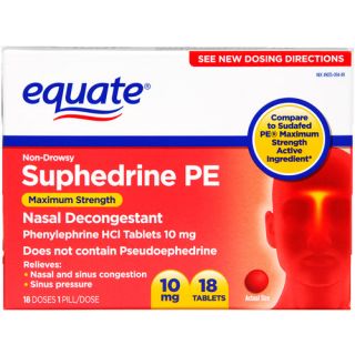 Equate Non Drowsy Suphedrine PE, 18ct