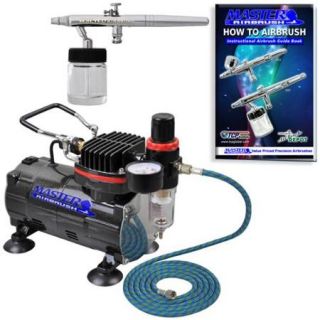 New SIPHON SUCTION FEED Dual Action AIRBRUSH AIR COMPRESSOR SYSTEM KIT Gift Set