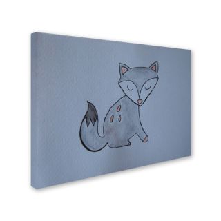 Gray Fox by Nicole Dietz Painting Print on Wrapped Canvas