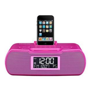 Sangean America Pink AM/FM RDS Atomic Clock Radio With iPod® Dock