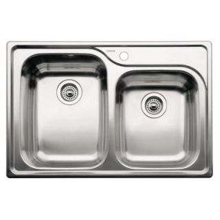 Blanco Supreme Drop in Stainless Steel 33 in. 1 Hole 1 3/4 Bowl Kitchen Sink 440239