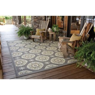 Outdoor/Indoor Grey/Gold Casual Area Rug   Shopping   Great