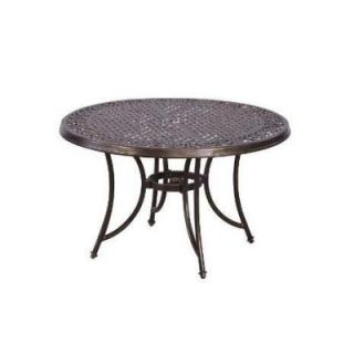 Hampton Bay Niles Park 48 in. Round Cast Top Patio Dining Table ALH15015K02