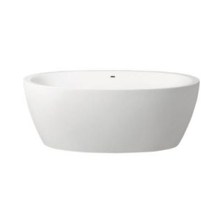 Aquatica Sensuality Mini 5.54 ft. AquaStone Double Ended Flatbottom Non Whirlpool Bathtub in White Sensuality Mini F Wht