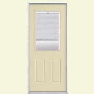 Masonite 32 in. x 80 in. Half Lite Painted Steel Prehung Front Door with No Brickmold 44909