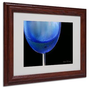 Trademark Fine Art Kathie McCurdy Blue Wine Glass Matted Framed Art