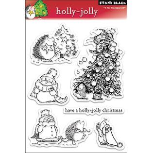 Penny Black Clear Stamps 5x7.5 Sheet Holly Jolly   Home   Crafts
