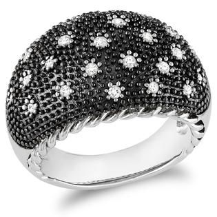 Amour Sterling Silver with Black Rhodium Plating 1/3 CT Diamond
