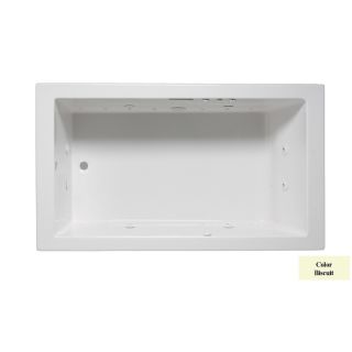 Laurel Mountain Parker Iv 72 in L x 32 in W x 22 in H 1 Person Biscuit Acrylic Rectangular Whirlpool Tub and Air Bath