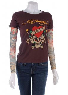 Ed Hardy Womens Tattoo Sleeve Tee Shirt  ™ Shopping   Top