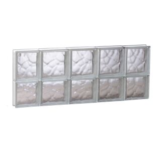 REDI2SET Wavy Glass Pattern Frameless Replacement Glass Block Window (Rough Opening 35.25 in x 14 in; Actual 34.75 in x 13.5 in)