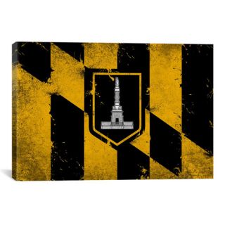 Baltimore Flag, Grunge Painted Graphic Art on Canvas by iCanvas