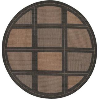 Couristan Recife Summit Cocoa Black 7 ft. 6 in. x 7 ft. 6 in. Round Area Rug 10432500076076N