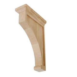 American Pro Decor 14 in. x 3 7/8 in. x 9 in. Unfinished Large North American Solid Alder Traditional Plain Wood Backet Corbel 5APD10586