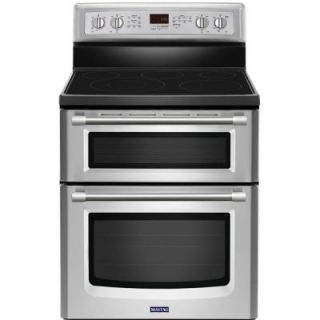 Maytag Gemini 6.7 cu. ft. Double Oven Electric Range with Self Cleaning Convection Oven in Stainless Steel MET8720DS