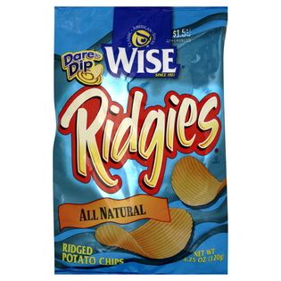 Wise  Ridgies Ridged Potato Chips, All Natural, 4.25 oz (120 g)