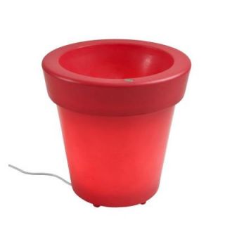 Filament Design Twist Production 20 in. Red Outdoor Lighted Planter PH.000.36