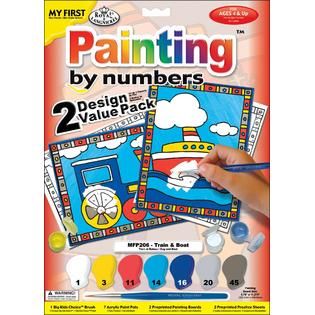 My First Paint By Number Kit 8 3/4X11 3/8 2/Pkg Train & Boat   Home