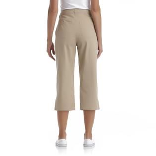 Basic Editions   Womens Stretch Khaki Capri Pants