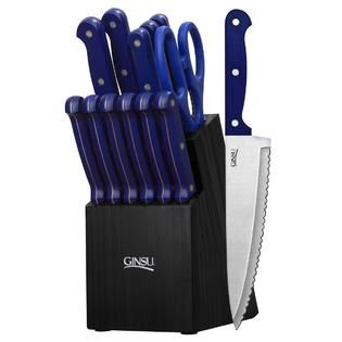 Ginsu Essential Series 03889 14 Piece Blue Cutlery Set (Black Block