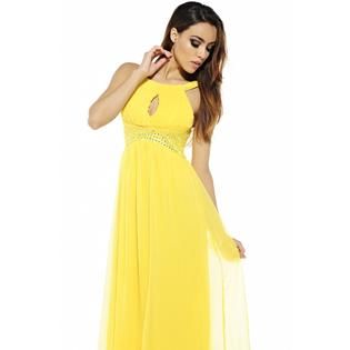 AX Paris   Womens Key Hole Embellished Front Yellow Maxi   Online