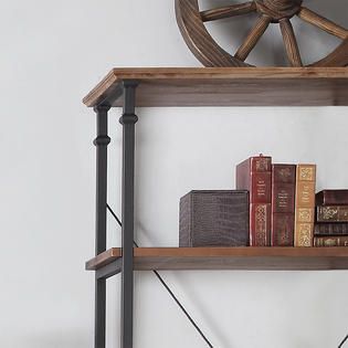 Oxford Creek  Old Styled Rustic 3 piece Desk Bookcase Set