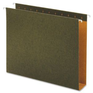 GLOBE WEIS Hanging Box Bottom Folders, 2 Exp, Letter, 25/BX, Green