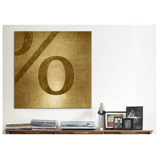 Percent Gold Shimmer Graphic Art on Canvas
