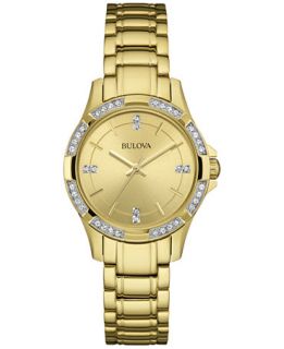 Bulova Womens Gold Tone Stainless Steel Bracelet Watch 30mm 98L220