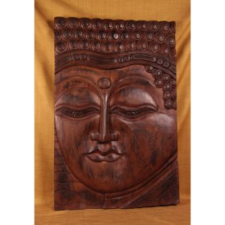 Hand Carved Eyes Open Buddha Panel (India)