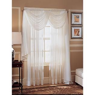 Whole Home   Crinkle Voile Window 51 in. x 216 in. Sheer Window Scarf