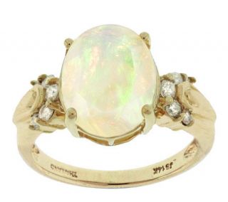 2.00 ct Ethiopian Opal & 1/5 ct tw Diamond Ring, 14K Gold   J305727 —