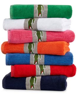 CLOSEOUT Lacoste Signature Croc Bath Towel Collection   Bath Towels
