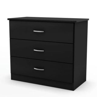 South Shore Furniture Libra 3 Drawer Chest in Pure Black 3070033
